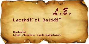 Laczházi Baldó névjegykártya